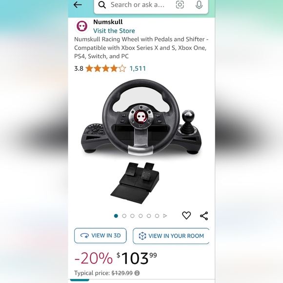 Numskull Pro Racing Wheel & Pedals - Picture 8 of 11